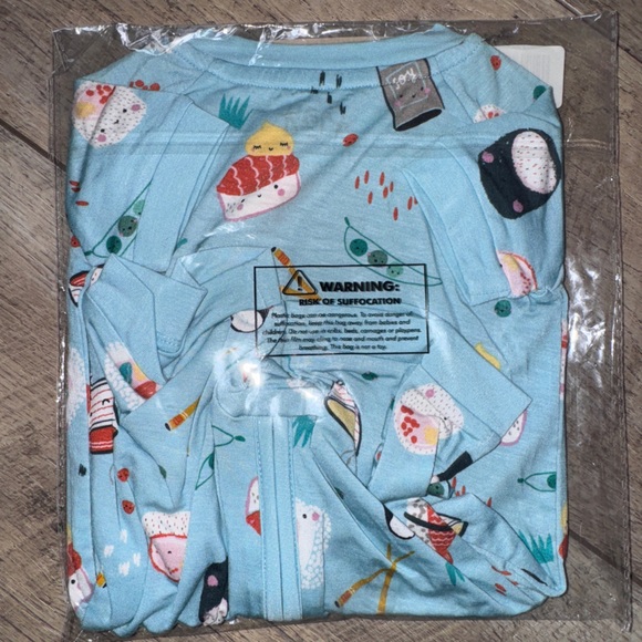 🍣 Sushi Zippy Shorty Little Sleepies Bamboo PJ One Piece Baby 3-6 Months NEW - Picture 3 of 7